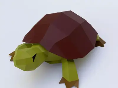 Turtle toon 3d model  Low-poly 3D model