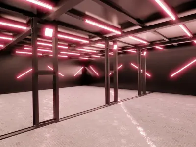 Car studio interior 3D model