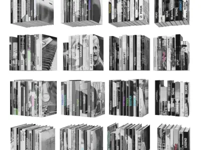 Books 150 pieces 2-9-1 Low-poly 3D model