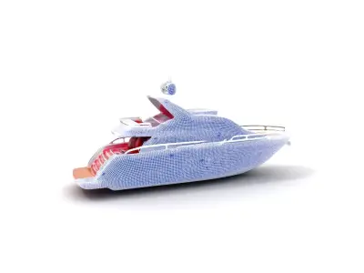 Elegant Pink Yacht model pack Low-poly 3D model