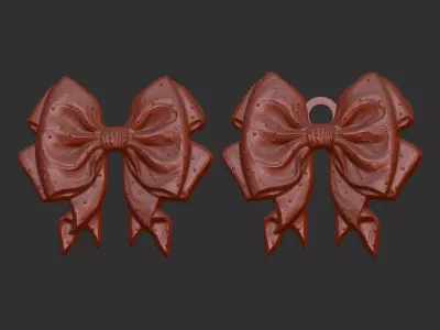 christmas ribbon bow 4 3D print model