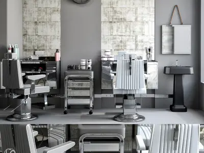 Barber Shop 3D Model Collection