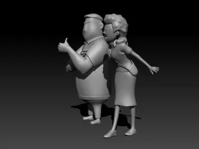 Miss    Mr Free 3D print model