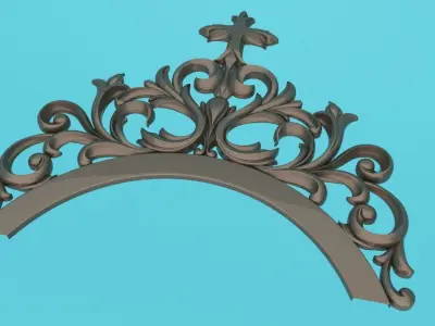 Decorative arch with patterns 3D Model Molding Low-poly 3D model