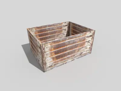 low poly metal crate Low-poly 3D model