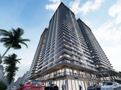  skyscraper and shopping mall 3D model