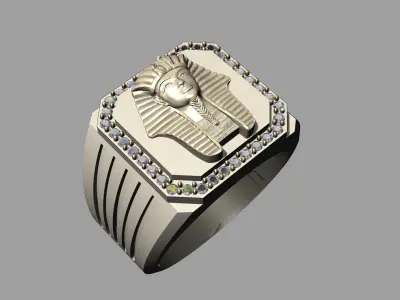 Elegant ring of the Egyptian Pharaoh 3D print model
