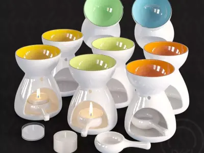 Aroma fragrance Oil Burner Accent Colour 3D model