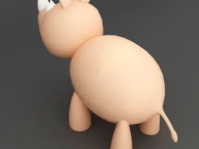 Rhino rigged toon 3d model  Low-poly 3D model