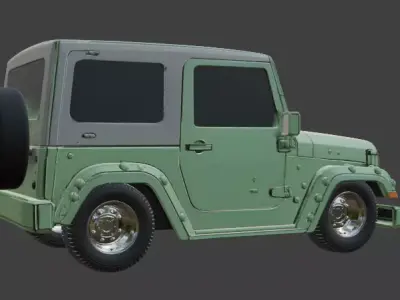 Jeep and Tyres are seperated 3D model