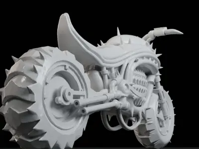 Monster Bike 3D Printable STL File 250mm One Piece Model 3D print model