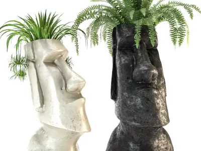 Easter Island Planter 03 3D model