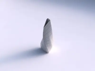 Vase twist puffy tipped triangle with grid plates 3D print model