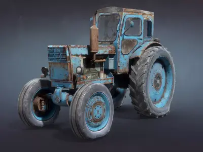 T-40 Tractor Low-Poly Low-poly 3D model