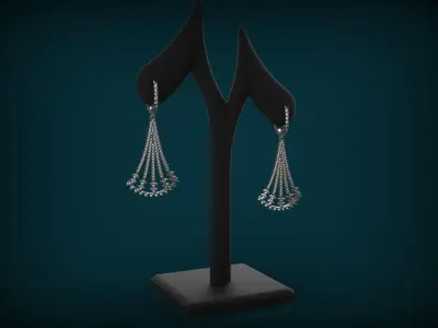 Jewelry Earrings Gold Elegant 3D print model