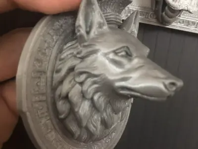 wolf scultpture 3D print model