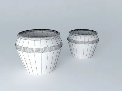 Baskets two wicker pots Free 3D model