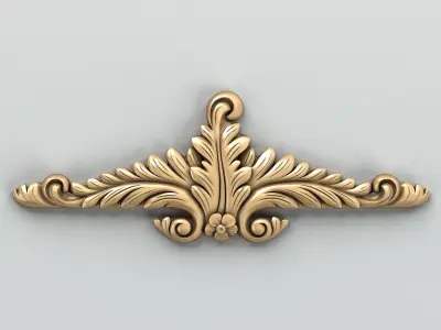 Carved decor horizontal 018 3D model