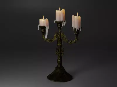 Candlestick in the old style 3D model 3D model