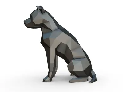 staffy staffordshire bull terrier 3D print model