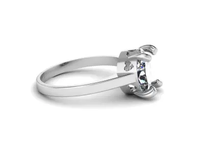 FANCY  SINGLE DIAMOND  RING 3D PRINTABLE MODEL  3D print model