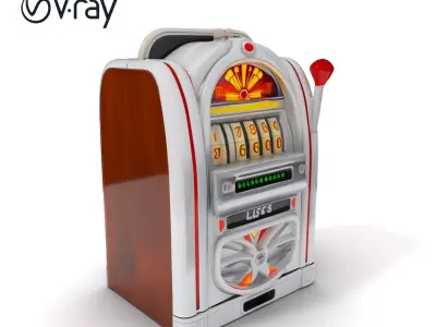 Vintage Slot Machine D Model Pack with Art Deco Design Low-poly 3D model