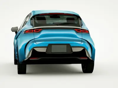 Generic small city Car v6 Low-poly 3D model