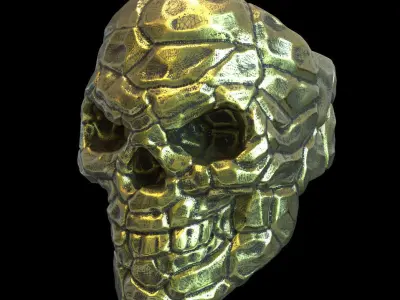 Skull ring Rock vol1  jewelry 3D print model