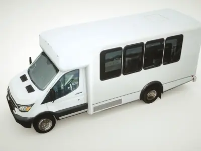 Generic Shuttle Bus v6 Low-poly 3D model