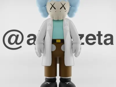 Kaws Rick Sanchez x Morty Smith Textured Low-poly 3D model