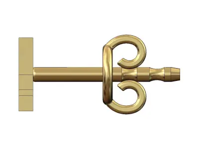 4 four number varsity font stud earring 3D print model