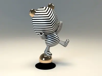 teddy bear sculpture  3D model