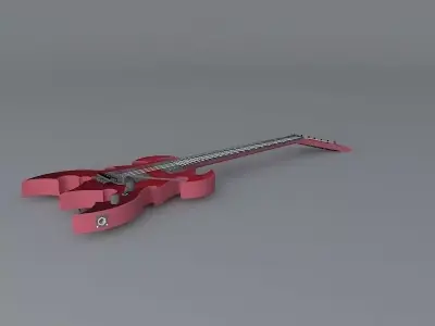 Red rock guitar Free 3D model
