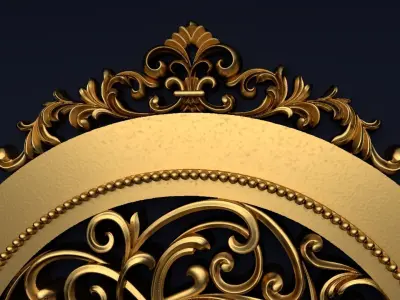 Classic Wall Clock decor ornament v-3D model 01 3D model