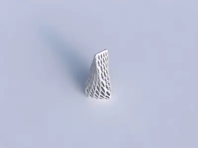Vase twist puffy tipped triangle with bubble grid lattice 3D print model