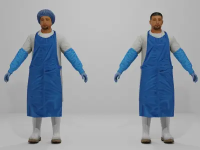 Worker Pack Low-poly 3D model