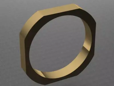 Golden Geometric Wedding Ring 3D print model