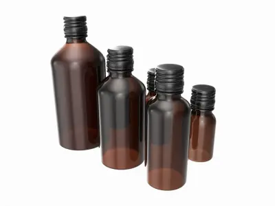 Bottles 6 Set Vitamin and Sport Nutrition 3D model