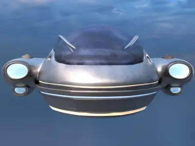 Spaceship flying modern style Mid Poly SciFi Model 3D model