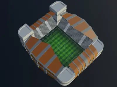 Football Stadium - Brown Low-poly 3D model