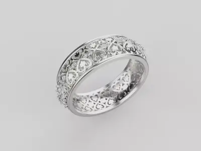 Luxury Gold Ring with Stones Ready for 3D Printing 3D print model