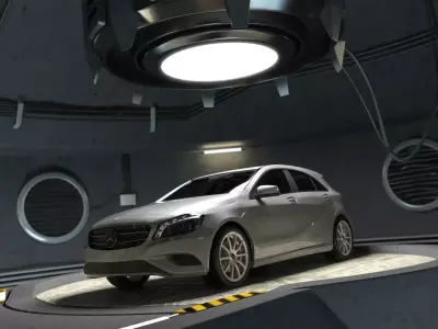 Mercedes A class w176 and garage 3D model