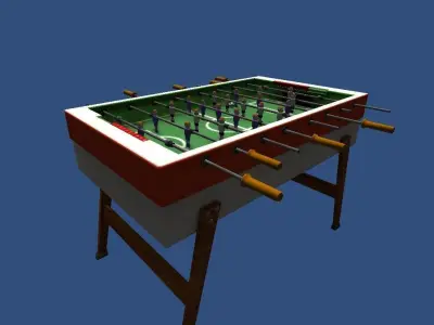 Tabletop-Soccer-Set foosball table Low-poly 3D model