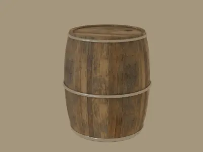 wooden barrel Free low-poly 3D model