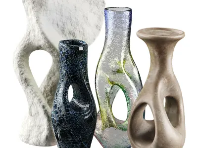 Vase decor Low-poly 3D model 5