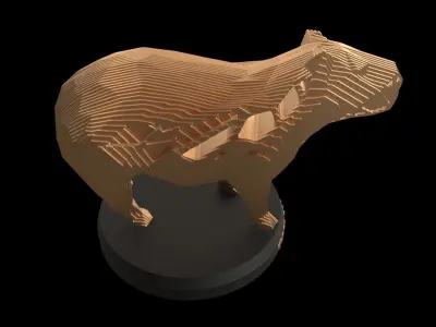 Parametric V Capybara Low-poly 3D model