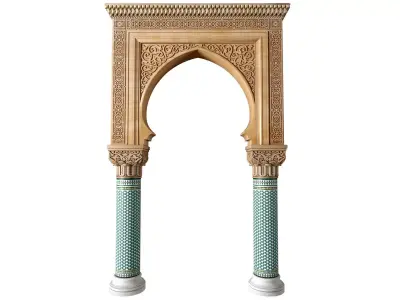Arch in oriental style Oriental Door Portal Arched Doorway 3D model