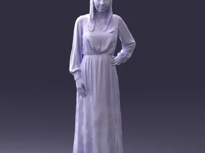 000352 Woman in Green Dress 3dp 3D print model