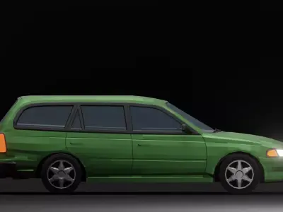 Stationwagon Car LowPoly Low-poly 3D model