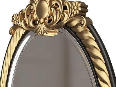 Carved Classic Mirror 011 Low-poly 3D model